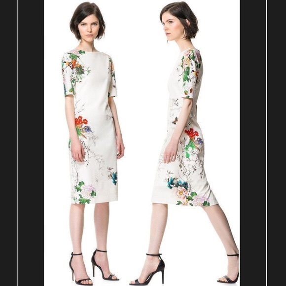 japanese print dress zara